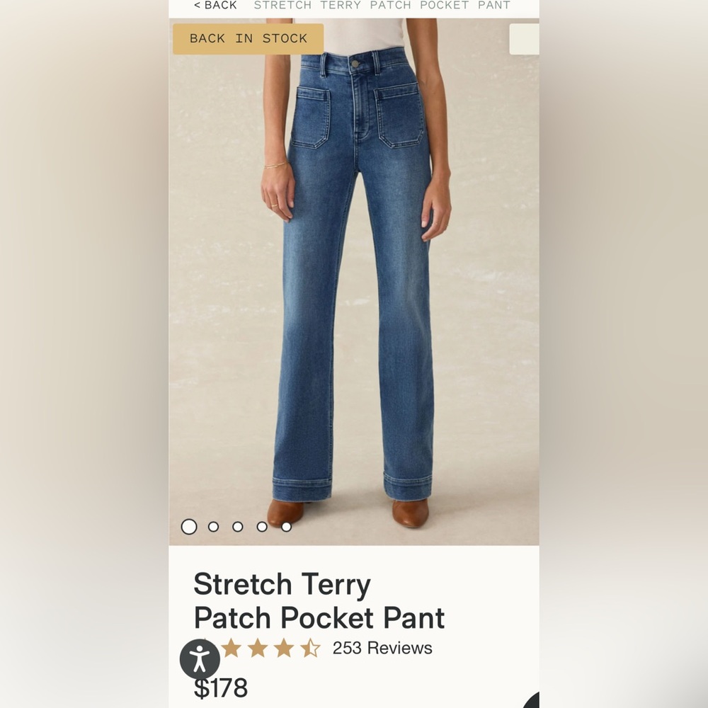 Faherty Brand 
Stretch Terry Patch Pocket Pant size 26